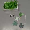 5 Pcs St. Patrick's Day Decorations Rustic Shamrock Wooden Sign Farmhouse Clover Wood Block Table Centerpiece Irish Tiered Tray Decor for Saint Patty's Day Home Office