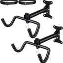 2 Pcs Bike Rack Garage, Black Metal Bike Wall Mount Hanger Heavy Duty Bikes Wall Hanger Adjustable Metal Hook Holder for Road Mountain Indoor Bicycle Storage
