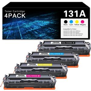 131A Toner Cartridge 4-Pack Replacement for HP 131A 131X | CF210A CF211A CF212A CF213A Toner Compatible with HP Pro 200 Color M251nw M251n MFP M276nw M276n Printer Ink.(Black, Cyan, Magenta, Yellow)