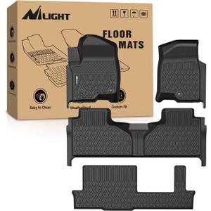 Nilight TPE Floor Mats for 2021 2022 2023 2024 2025 2026 Chevy Chevrolet Tahoe GMC Yukon Cadillac Escalade Bench Seating, All Weather Custom Fit Heavy Duty Floor Liners