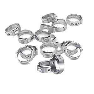 PEX Cinch Clamp Rings, 304 Stainless Steel PEX Fitting Clamps Pinch Clamps Ring Crimp Rings for PEX Tubing Pipe Fitting Connections (Silver-1/2inch(25PCS))