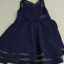 Calvin Klein Girls' Sleeveless Party Dress, Fit and Flare Silhouette, Round Neckline & Back Zip Closure (2T, Navy)