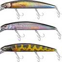 Fishing Lures for Freshwater Saltwater, Minnow Jerkbait and Crankbait are Suitable for All Water Layers, Shining and Lifelike Fishing Baits to Improve Fishing Efficiency, Gift for Men (A1-5.5",0.9oz)