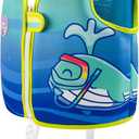 Pottwal Swim Vest for Kids - Swim Jacket for 3-6 Years (40-66LBS) - Puddle Jumper with Adjustable Crotch Strap - Made of Neoprene & EPE - Cyan, L