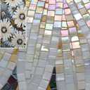 320PCS Square Iridescent Stained Glass Mosaic Tiles, 1.1LB Mosaic Tiles for DIY Crafts, 0.6" Bright Mosaic Glass Pieces for Art Craft and Home Decorations (Iridescent Purple F532, 0.6")