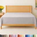 Queen Size Flat Sheet - Hotel Quality Top Flat Bed Sheet Only - Ultra-Soft, Breathable & Cooling - Fade & Wrinkle Free - Easy-Care, Stain & Shrink Resistant Bedding - Easy-Fit & Oeko-Tex - Light Grey