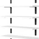 DOLLFIO Floating Shelves, 5 Sets Wall Shelves, Wooden Floating Shelves for Bedroom Wall Decor, Wall Mounted Floating Bathroom Shelf for Storage, Floating Book Shelf, Living Room White