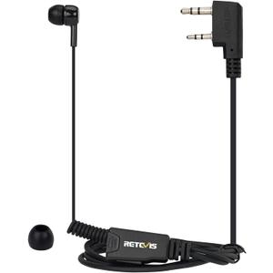 Retevis Walkie Talkie Earpiece with Mic, in-Ear, Coil Tube, with PTT, 2 Pin, for RT22 RT68 RT21 H-777 RT27 RT86, Compatible with SAMCOM, Kenwood 2 Way Radio, Security Two Way Radio Headset(1 Pack)