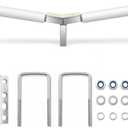 Lounsweer Boat Trailer V Guide Kit for 3" x 3" Front Cross Member, 2 Layer Hot Dipped Galvanized Steel with HDPE Plate, Includes Bracket and U Bolts for Bow Rest Centering Support Marine Saltwater