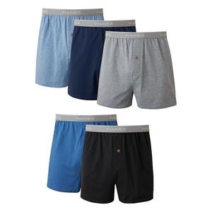 Hanes Men's Boxers, Cotton Knit Comfortable Boxer Underwear, Moisture-wicking Cotton Boxers, 5 count (pack of 1) Large