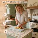 16x12 Inch Carrara Marble Cutting Board for Kitchen, Marble Pastry Slab, White Stone Cutting Board for Dough Kneading, Baking, Rolling, Cheese, White