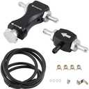 MiJunHD Manual Boost Controller, Universal Aluminum Pressure Regulation Valve Kit with Mounting Bracket Hose for Turbocharged Engine Components (Black, 1-Piece)