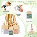 Havawish 50 Pcs Appreciation Gift Bulk for Teachers Empty Glass Essential Oil Diffuser Car Air Freshener Diffuser for Employee Staff Teachers Hanging Ornament Inspirational Team Thank You Gift