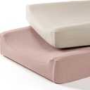 lulumoon Baby Changing Pad Cover: Muslin Diaper Changing Table Pad Cover - Changing Pad Sheets for Girls Boys (S-cream&sand)
