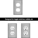BESTTEN 10 Pack Duplex Receptacle Metal Wall Plate with Protective Film, 1 Gang Standard Industrial Stainless Steel Outlet Cover, Durable Corrosion Resistant, Brushed Finish, Silver