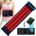Red Light Therapy Belt, Infrared Light Therapy for Body Device Wireless Rechargeable Controller with Timer 660nm&850nm Infrared Heating Pad for Waist Back Leg Knee Joints Shoulder, Ideal Gift