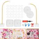Balloon Arch Kit, Bendable 8FT and 6FT Balloon Arch Stand with Base and Manual Pump, Balloon Arch Stand Kit for Birthday Wedding, Baby Shower Holiday, Graduation Party Decoration(GOLDEN)