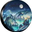 Mountains Natural Scenery Spare Tire Cover Wheel Protector Weatherproof Wheel Cover Universal Decorative Accessories for Camper RV SUV Travel Trailer 16 Inch