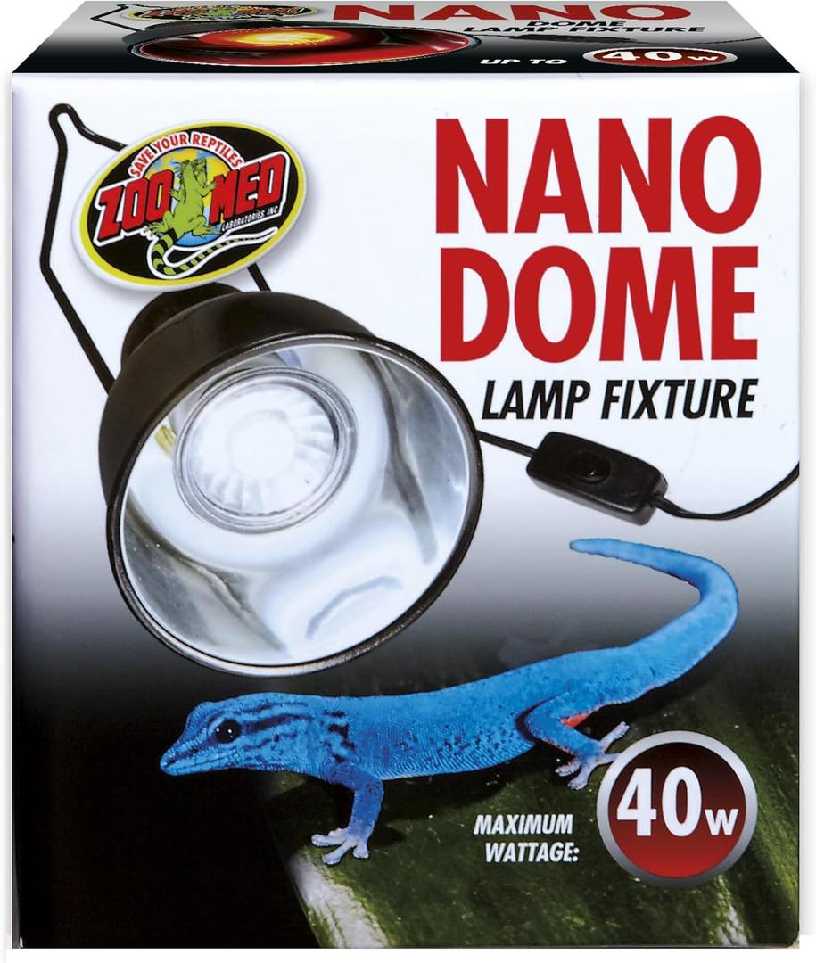 Zoo Med Nano Dome Single Lamp Fixture, 40 Watt (4 Fl Oz (Pack of 1), Silver)