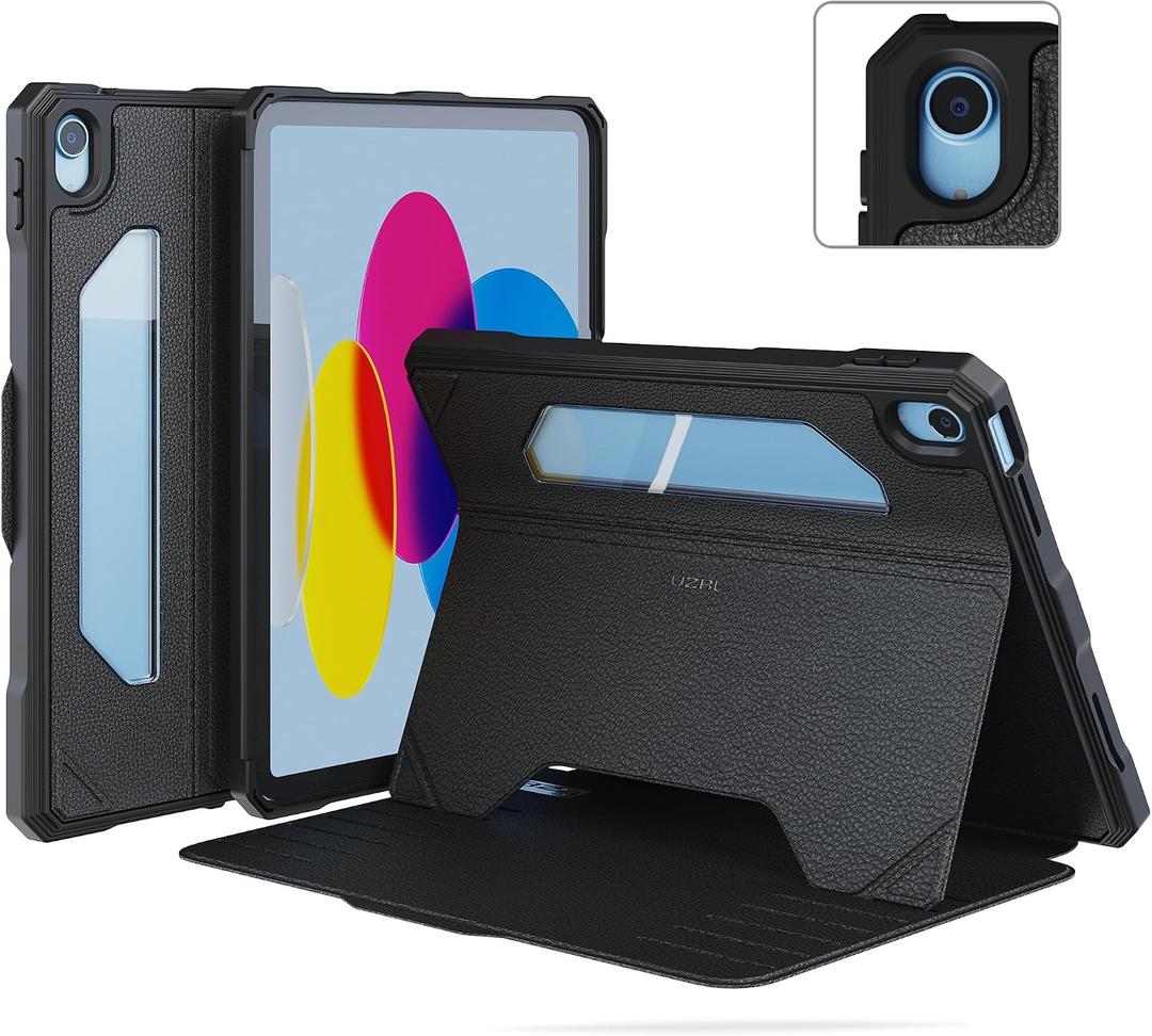 UZBL Mag Folio Case for 2025 iPad 11th Gen A16 & 10th Gen 2022 10.9-inch - Multiple Viewing Magnetic Angles, Ultra-Protective Cover (1-Pack)