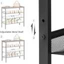 HOOBRO Shoe Rack for Entryway, 4-Tier Shoe Organizer with Adjustable Mesh Shelves, 12-16 Pairs of Shoes, Spacious Floor Mount, Metal, Industrial, Shoe Shelf for Closet, Rustic Brown BF42XJ01