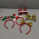 Christmas Glasses & Headband 12 Pack, Xmas Glitter Eyeglasses Frame & Headwear Accessories - One Size Fits All, Holiday Party Favor Supplies Classroom Game Prizes Gifts Photo Booth Props Outfit