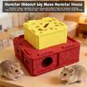 Guinea Pig Tunnel House, Small Pet Toy Cages Tunnels and Tubes with Observation Window for Hamsters,mice,Guinea Pig, Ferret,Chinchilla Hedgehog Hiding and Resting. 5 Room-red