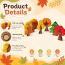 Blueweenly 6 Pcs Wooden Autumn Trees Puzzle, Small World Play Set