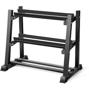 Dumbbell Rack, Bongkim Dumbbell Set with Rack Stand, Dumbbells Weights Rack for Home Gym, Weight Rack for Dumbbells, Kettlebells, and Weight Plates 1100LBS
