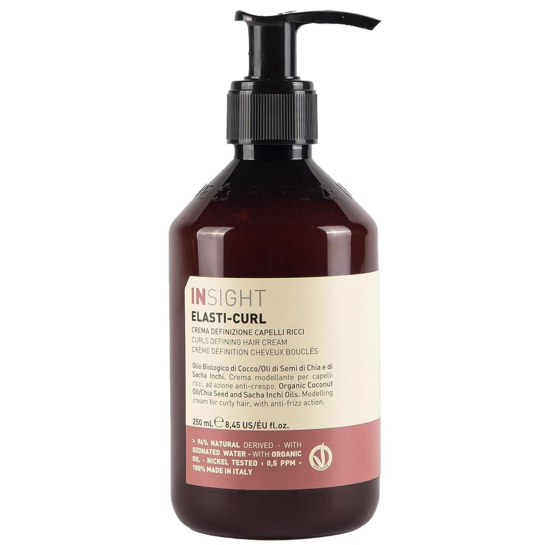 Insight Curl Defining Hair Cream with Ozonated Water & Organic Oils for Soft, Bouncy, Smooth Curls, 8.5 Fl. Oz / 250 ml