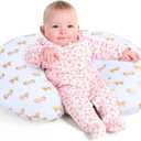 Little Grape Land Nursing Pillow, Breast Feeding Pillows for Mom, Butterfly Soft Cover with Breathable Filling, Feeding Support Pillow for 0-12 Months, Multifunctional Support Cushion for Travel (23x18x6.5 Inch (Pack of 1), Pink Gold)