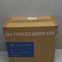 Girafe Tools Garden Hose 100ft x 5/8", 304 Stainless Steel Metal Water Hose, No Kink Garden Water Hose with 9 Pattern Spray Nozzle, Flexible, Lightweight, Kink Free Hose for Yard, Outdoor