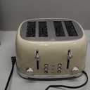 4 Slice Toaster Roter Mond Retro Stainless Steel with Bagel Defrost Cancel Function, 6 Browning Settings, Extre Wide Slot and Removable Crumb Tray, Cream, ST033