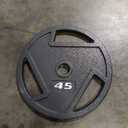 Signature Fitness Cast Iron Plate Weight Plate for Strength Training and Weightlifting, Olympic or Standard, Multiple Sizes (Black), Style: 45LB (Single)