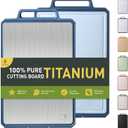 Titanium Cutting Boards for Kitchen Chopping Board with Handle Large Big Small Kitchen Meat Butcher Block 2 in 1 Pure Titanium and Wheat Straw PP Not Wood Bamboo Plastic Silicone Teak Morandi Blue