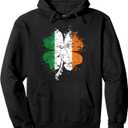 Distressed Shamrock Irish flag St.Patrick's Day Ireland Pullover Hoodie, XL