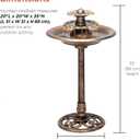 Alpine Corporation TEC106-BZ 35 Tall 3-Tier Pedestal Water Fountain with Birdbath in Vintage Outdoor Garden Fountain for Yard, Patio, Deck Decoration, Bronze