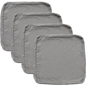 FLYMEI Patio Cushion Covers 21x19x3 Waterproof Outdoor Cushion Cover Replacement 4Packs Outdoor Seat Cushion Slipcover for Rattan Chair Sofa, Grey