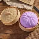 Dumpling Squishy Stress Balls Fidget Sensory Toy Mystery Dumpling Squishy Soft Squeeze Decompression Dough for Adults (Purple-A)