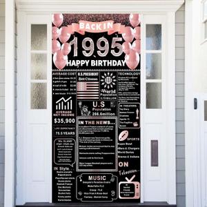 Back in 1995 Rose Gold 30th Birthday Decorations Happy 30th Birthday Banner Backdrop Vintage Birthday 30 Years Ago Theme Decor 30th Gifts for Man and Woman 30th Birthday Party Supplies