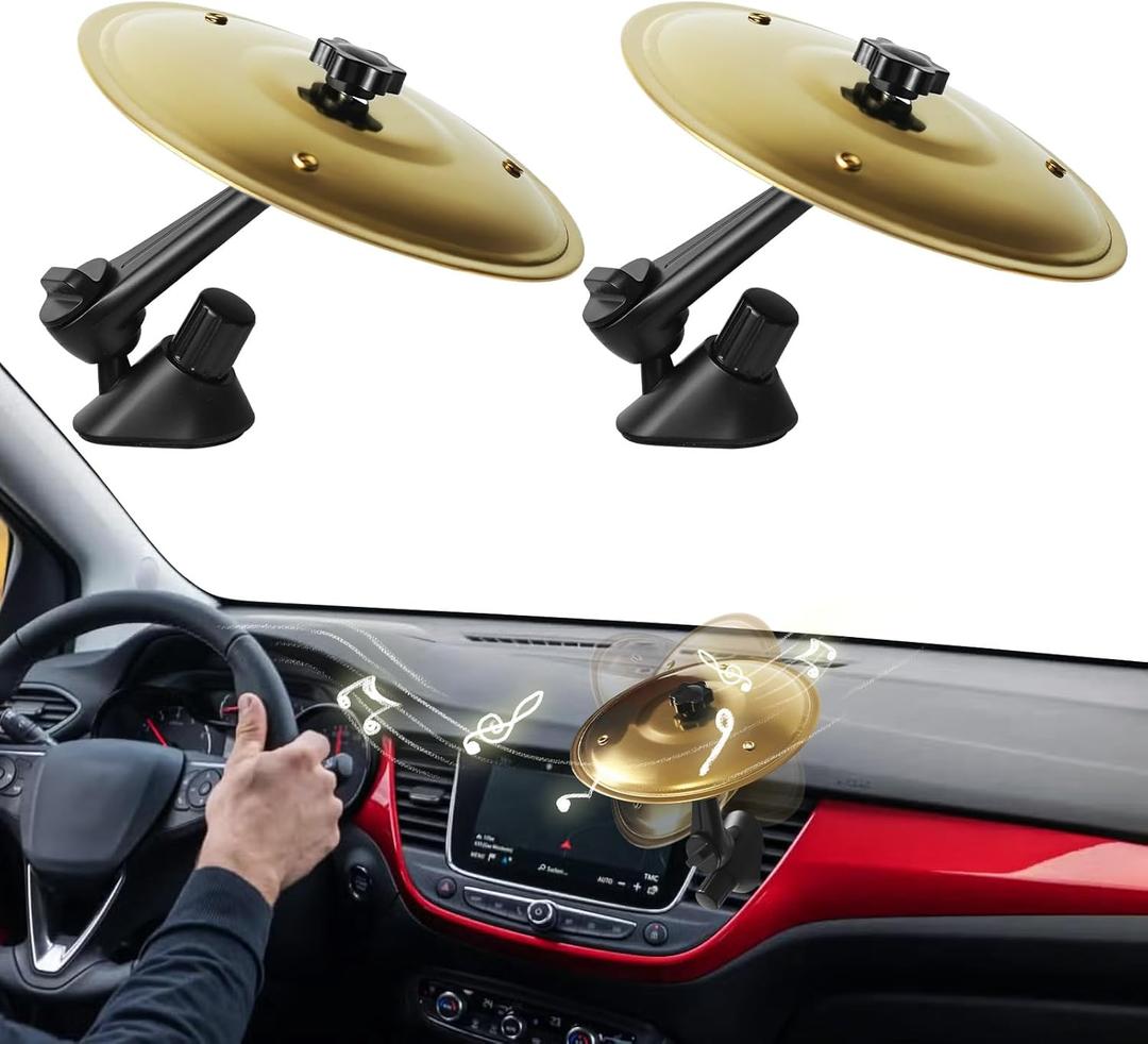 2 Pack Car Crash Cymbal Air Vent - 2026 Upgrade Mini Car Symbol Drum for Dash, Dashboard Cymbal for Car, Fun for Every Drive, Fits Most Vehicles, Beats Boredom, Turn Traffic into a Jam Session