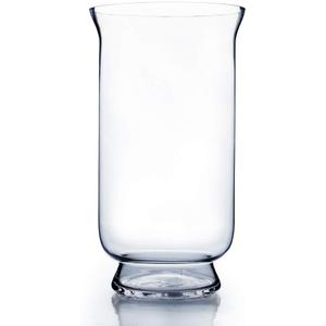 WGV Unique Bouquet Vase, 8" W, 15" H, Clear Tall Hurricane Glass Candle Holder, Floral Planter Terrarium, Home Wedding Event Decor, 1 Piece (VHV0815)