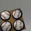 4 Pack Baseball Cabinet Knobs Round Sport Themed Drawer Pulls Black Dresser Knob Cupboard Door Handles Hardware for Kitchen Bathroom Cabinets