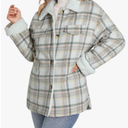 Dokotoo Winter Coats for Women Button Down Plaid Flannel Shirts Warm Sherpa Fleece Jacket, Size Small