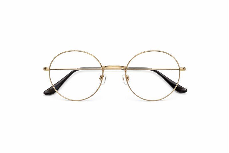 Round Lens Glasses, Color Gold