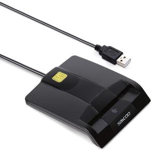 SAICOO Smart Card Reader DOD Military USB Common Access CAC Card Reader, Compatible with Mac OS, Win (Horizontal Version)
