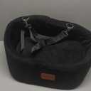 Dog Car Seat for Small Dogs Up to 30 Lbs, Ultra Soft Fabric Fill in Comfy Memory Foam, Happy Pet Ride,2 Safety Dog Leashes, Fully Detachable and Washable, Anti-Slip Base(Black)