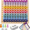 Wooden Montessori Multiplication Board Game, Educational Toy Multiplication Math Table Board Game for Kids 310, Toddlers Multiplication Chart Math Games Montessori Counting Toy