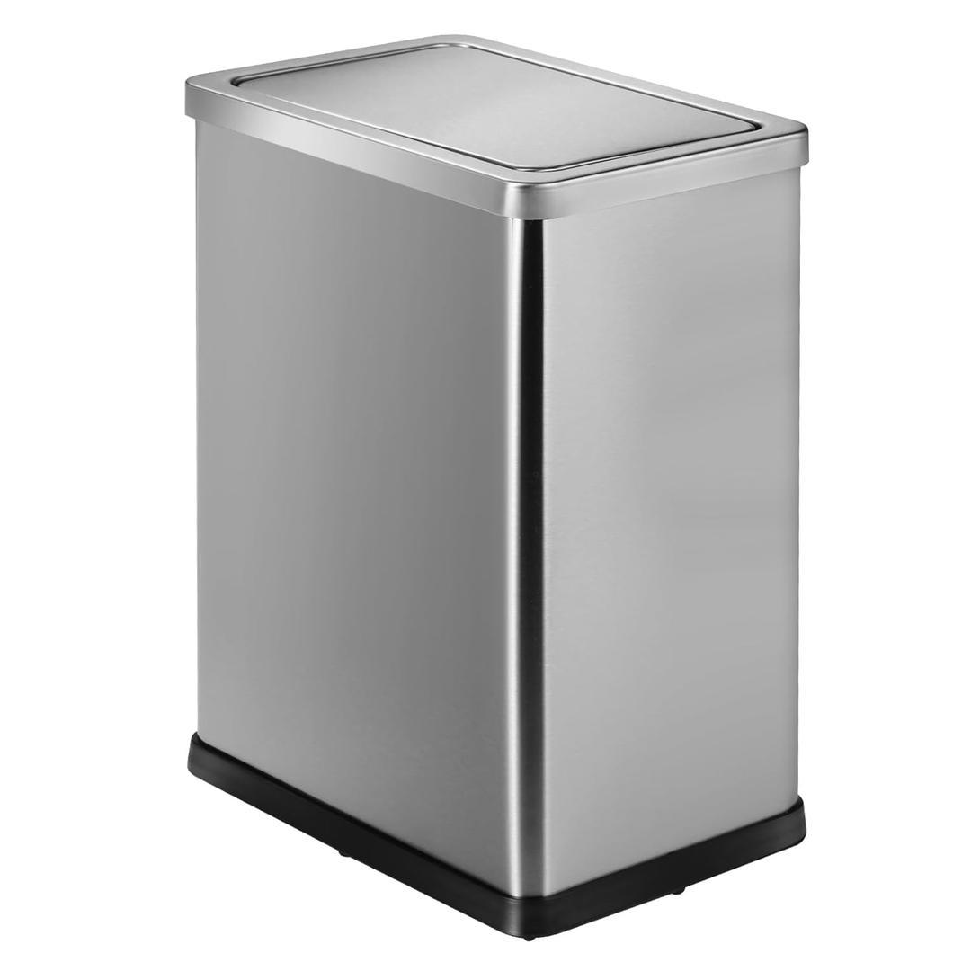 Stainless Steel Bathroom Trash Can with Swing Lid,4gallon Small Metal Garbage can Trash Bin Wastebasket for Office Bedroom Powder Room (Stainless Steel)