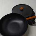 Carbon Steel Wok Pan - 12.9" Woks & Stir-Fry Pans Nonstick with Spatula: Flat Bottom Wok for Electric, Induction and Gas Stoves